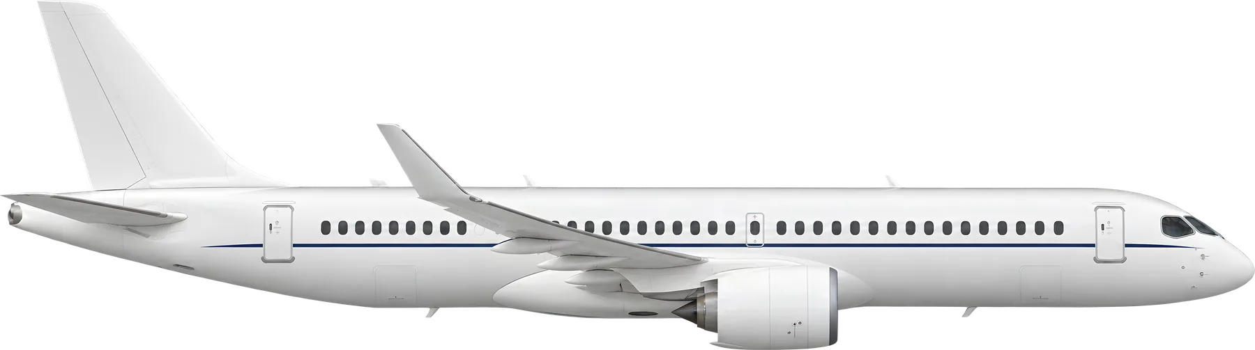 Airbus A220-100 exterior illustration: Airbus A220-100 reference airframe.