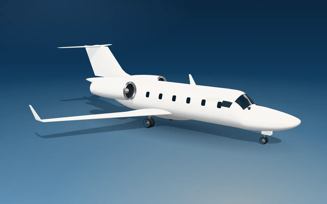 Bombardier Challenger 601-3R 3D exterior illustration, three-quarter view from the front.