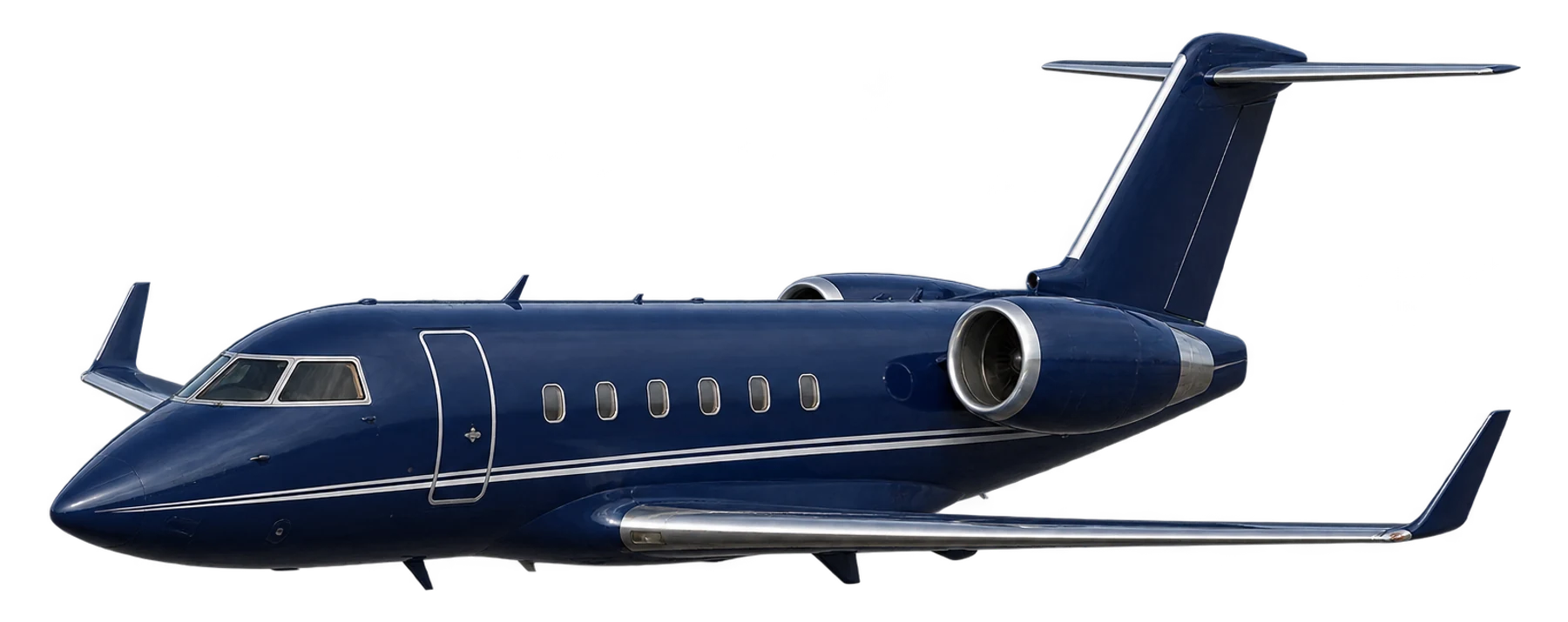 Canadair Challenger 600 exterior illustration: Challenger 600 with winglets reference airframe.