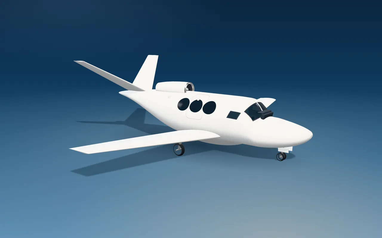 Cirrus Vision Jet 3D exterior illustration, three-quarter view from the front.