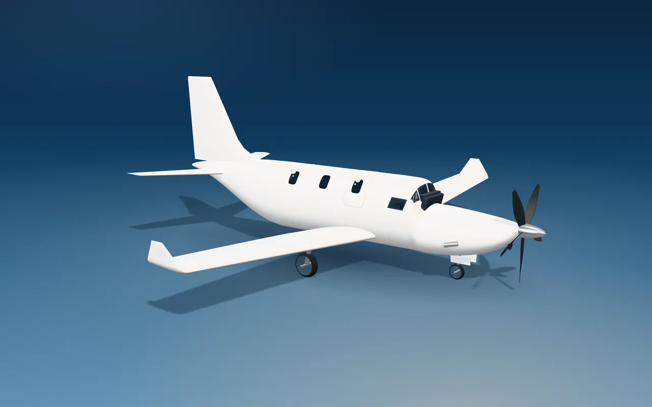 Daher TBM 960 3D exterior illustration, three-quarter view from the front.