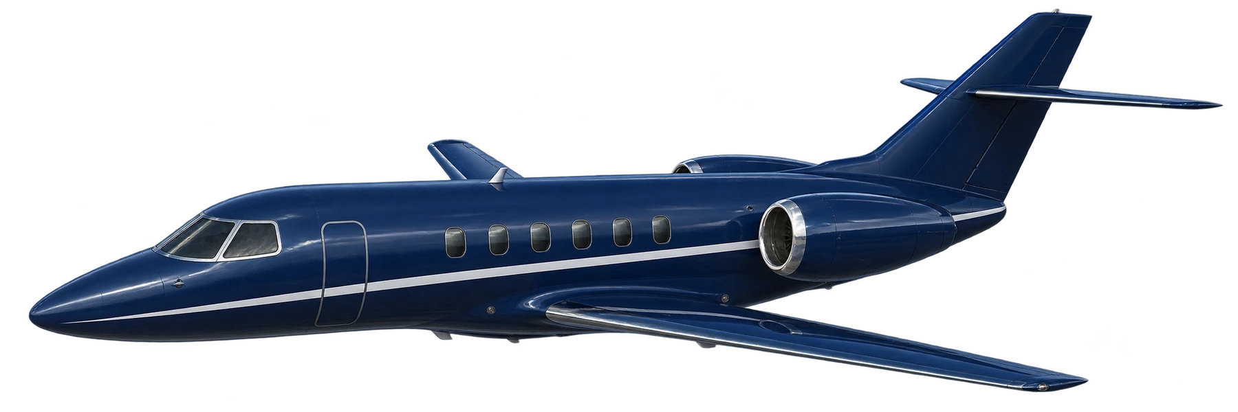 Hawker 800XP exterior illustration: Hawker 800XP with conventional wingtips reference airframe.