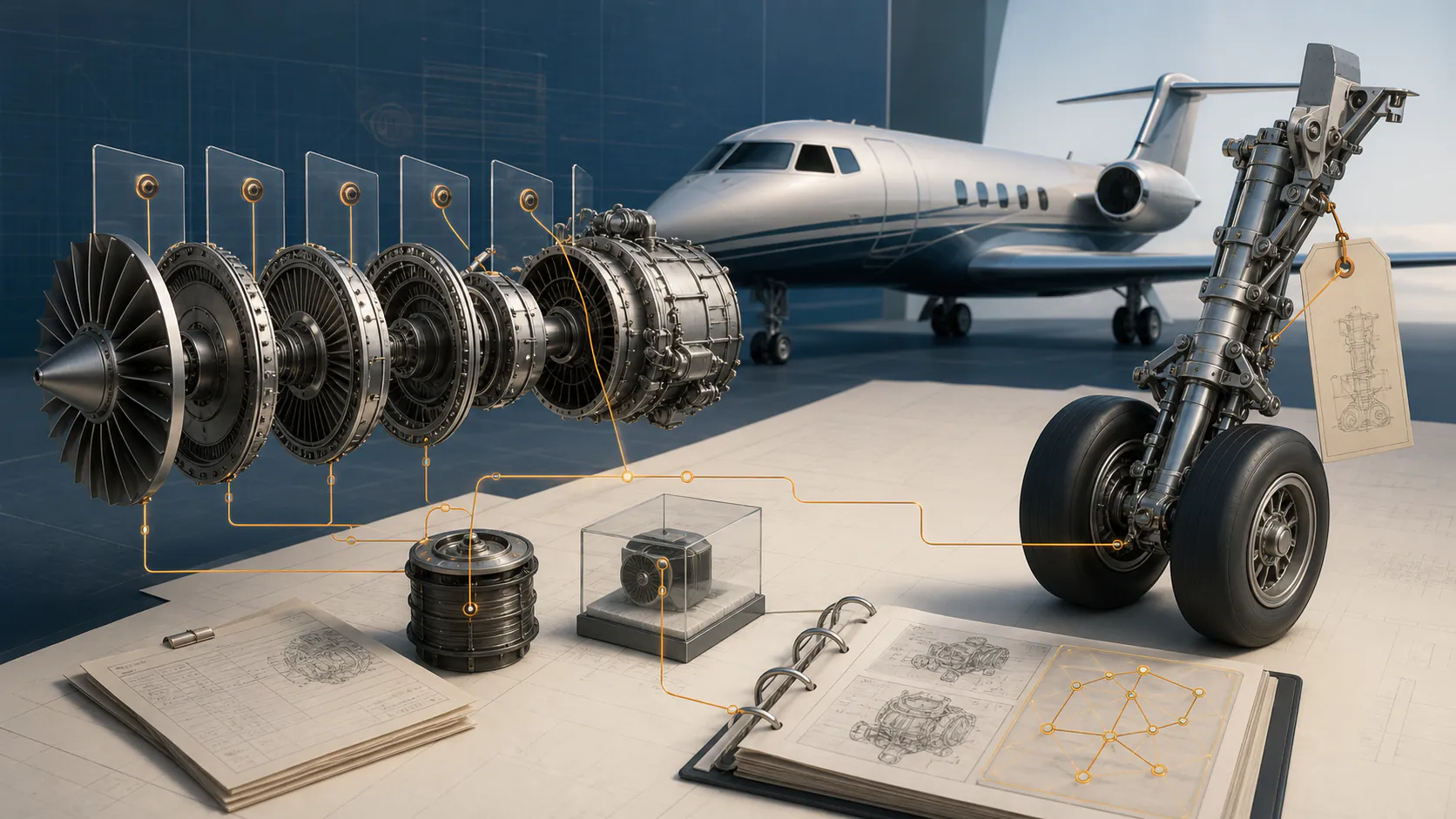 Aircraft Component Tracking Software editorial illustration