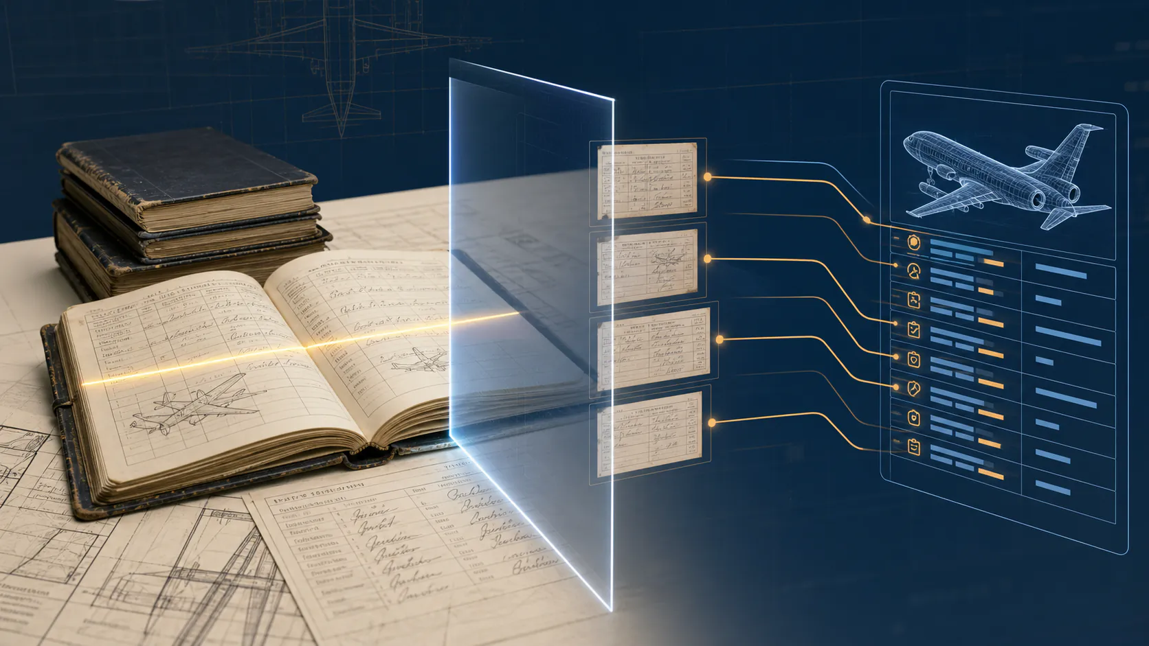 Aircraft Logbook Digitization Service and Checklist editorial illustration