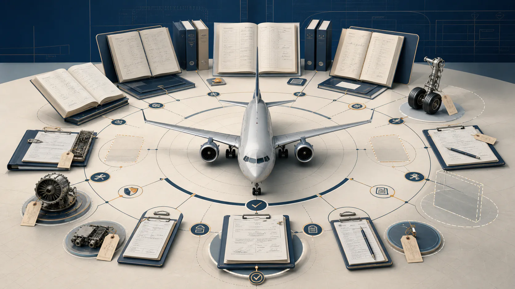 Aircraft Records Audit: Scope, Checklist, and Deliverables editorial illustration