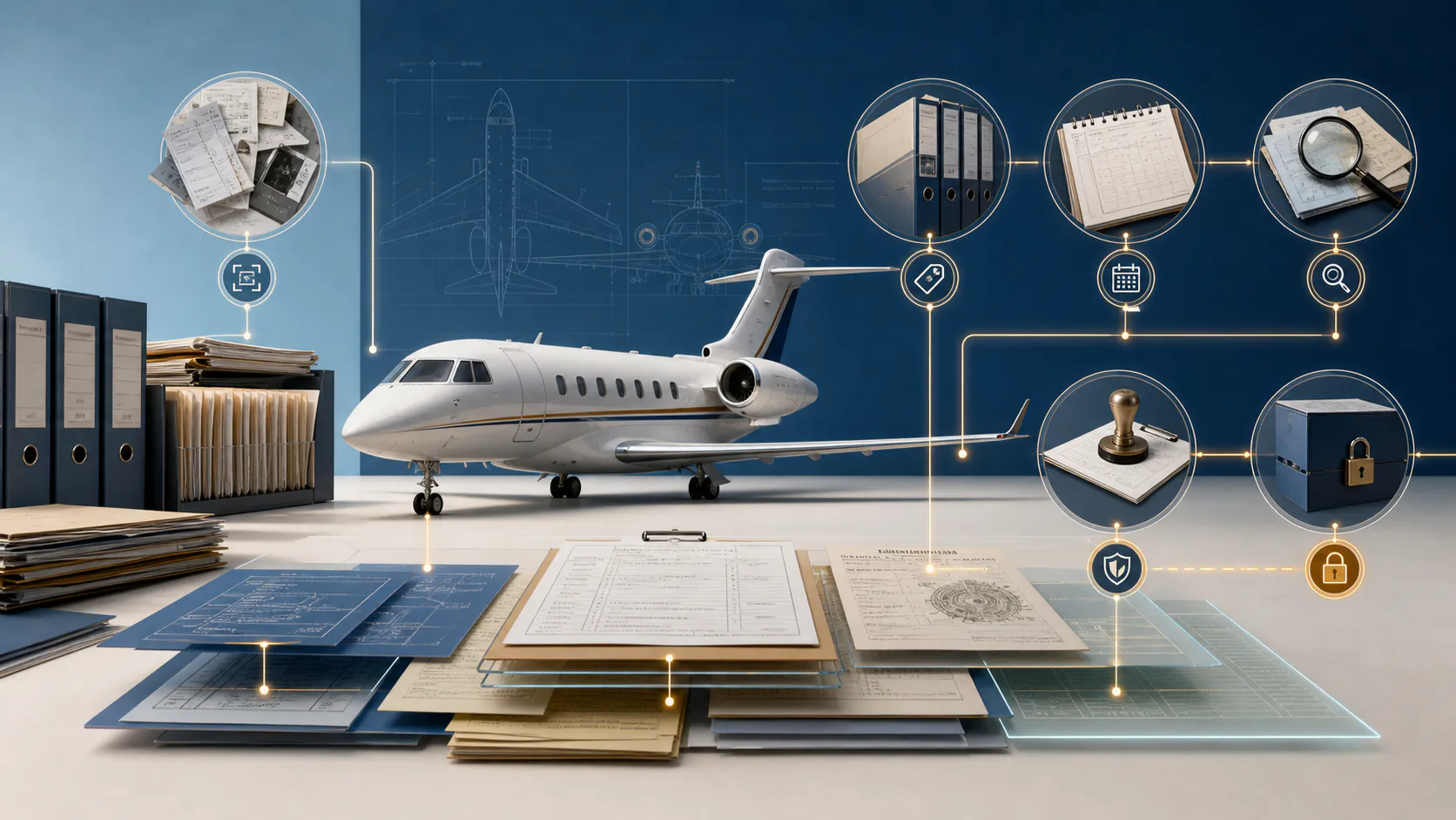 Aircraft Records Management Software editorial illustration