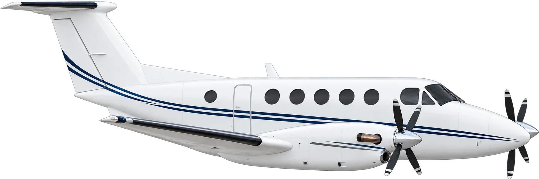 Illustration of a Beechcraft B200 / B200GT shared-airframe four-blade exterior design. Not a photo of N405DA.