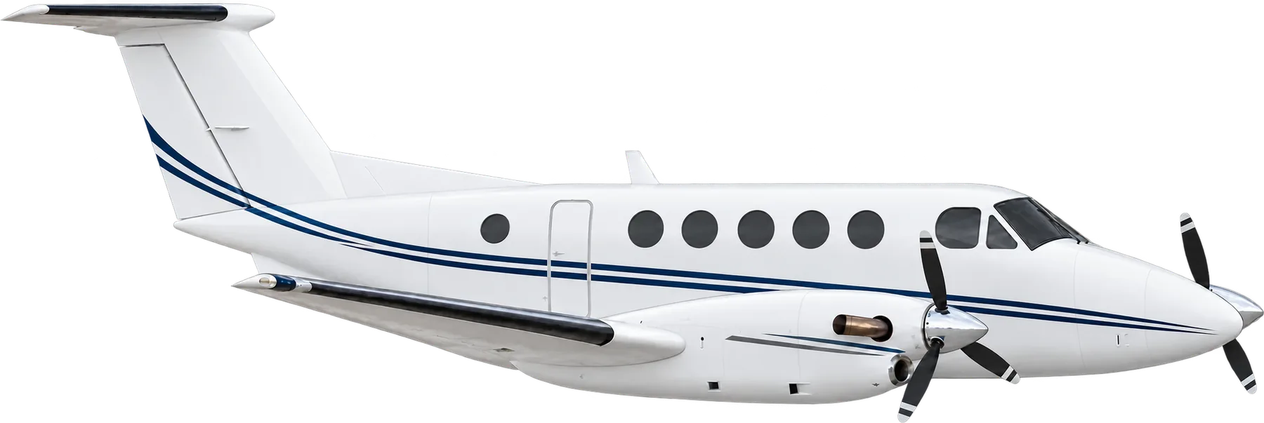 Beechcraft B200 early three-blade exterior design reference. Actual propellers, paint, equipment and modifications vary.