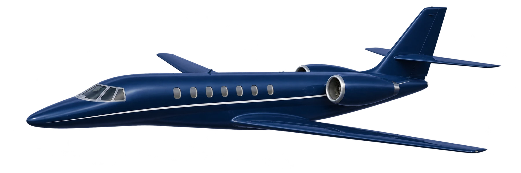 Illustration of a Cessna Citation Sovereign factory baseline; installed winglets may differ. Not a photo of N250CM.