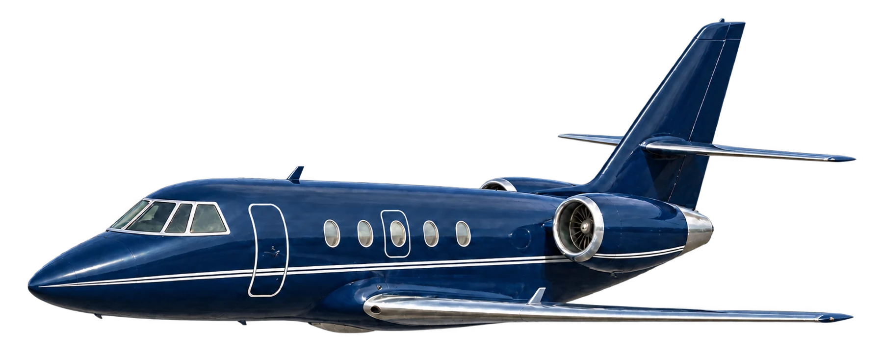 Illustration of a Falcon 200. Not a photo of N69EC.