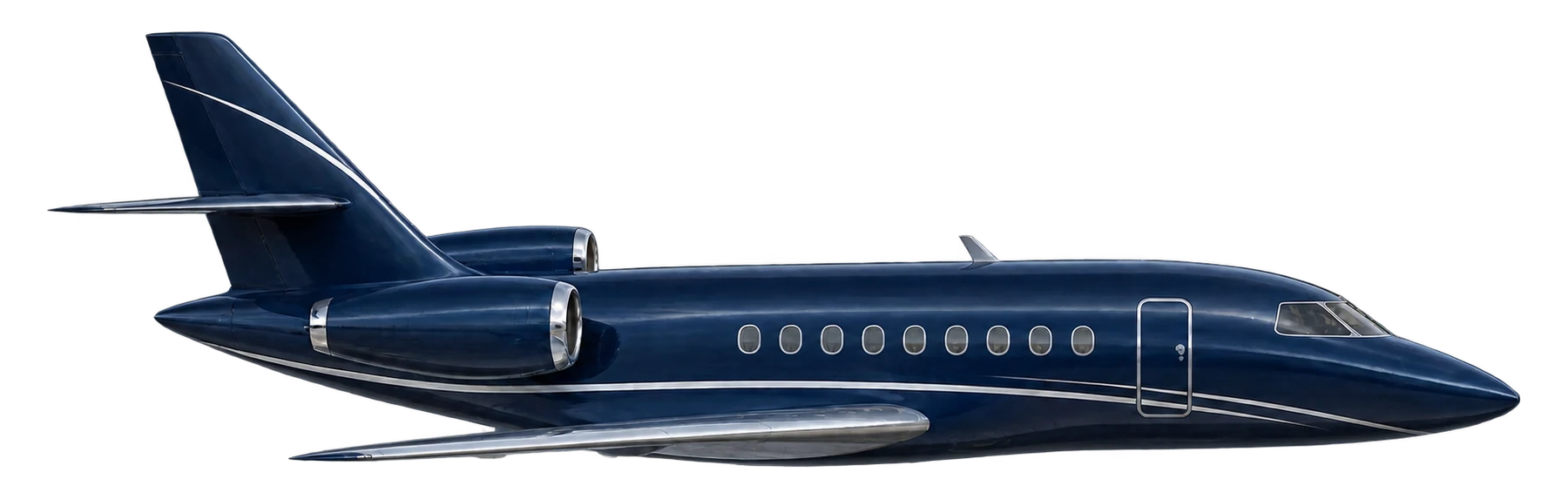Illustration of a original Dassault Falcon 2000 with CFE738 engines and plain wingtips. Not a photo of N613BD.