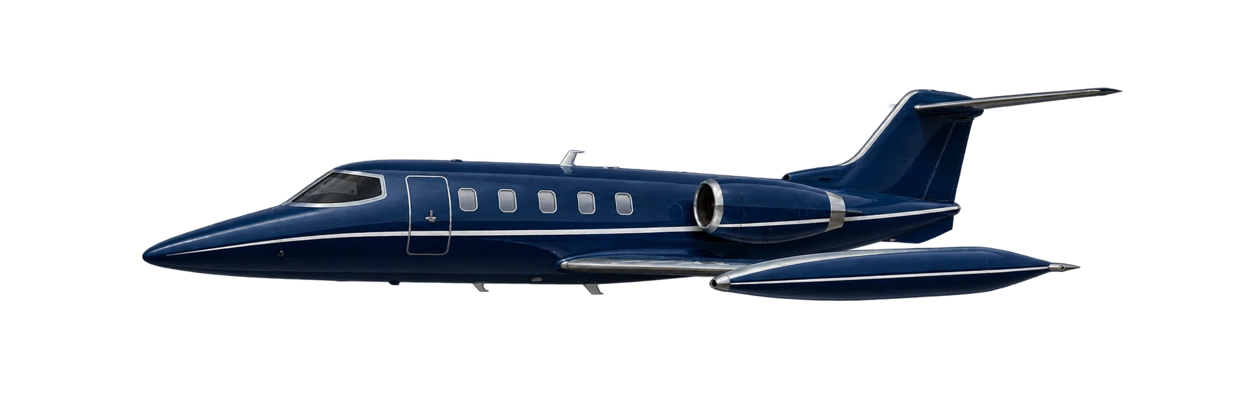 Illustration of a Learjet 25D (certified family). Not a photo of N108FL.